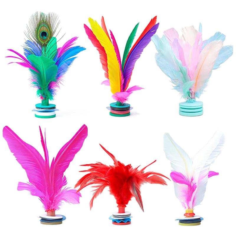 Feather Shuttlecock - 다채로운 깃털 Jianzi 전통 중국식 킥
