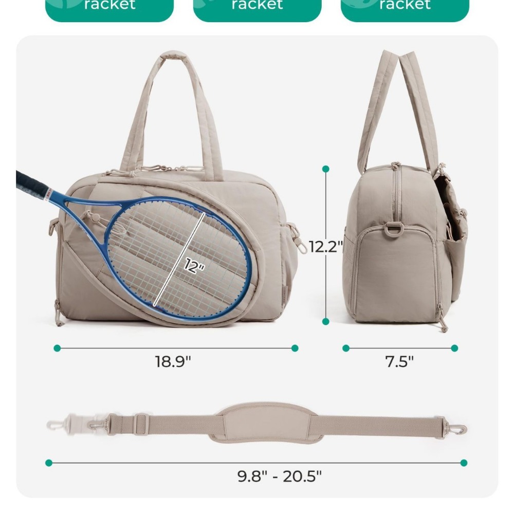 새로운 유니섹스 테니스 토트백, 패셔너블한 휴대용 핸드 - Badminton Bag 리뷰 및 가격