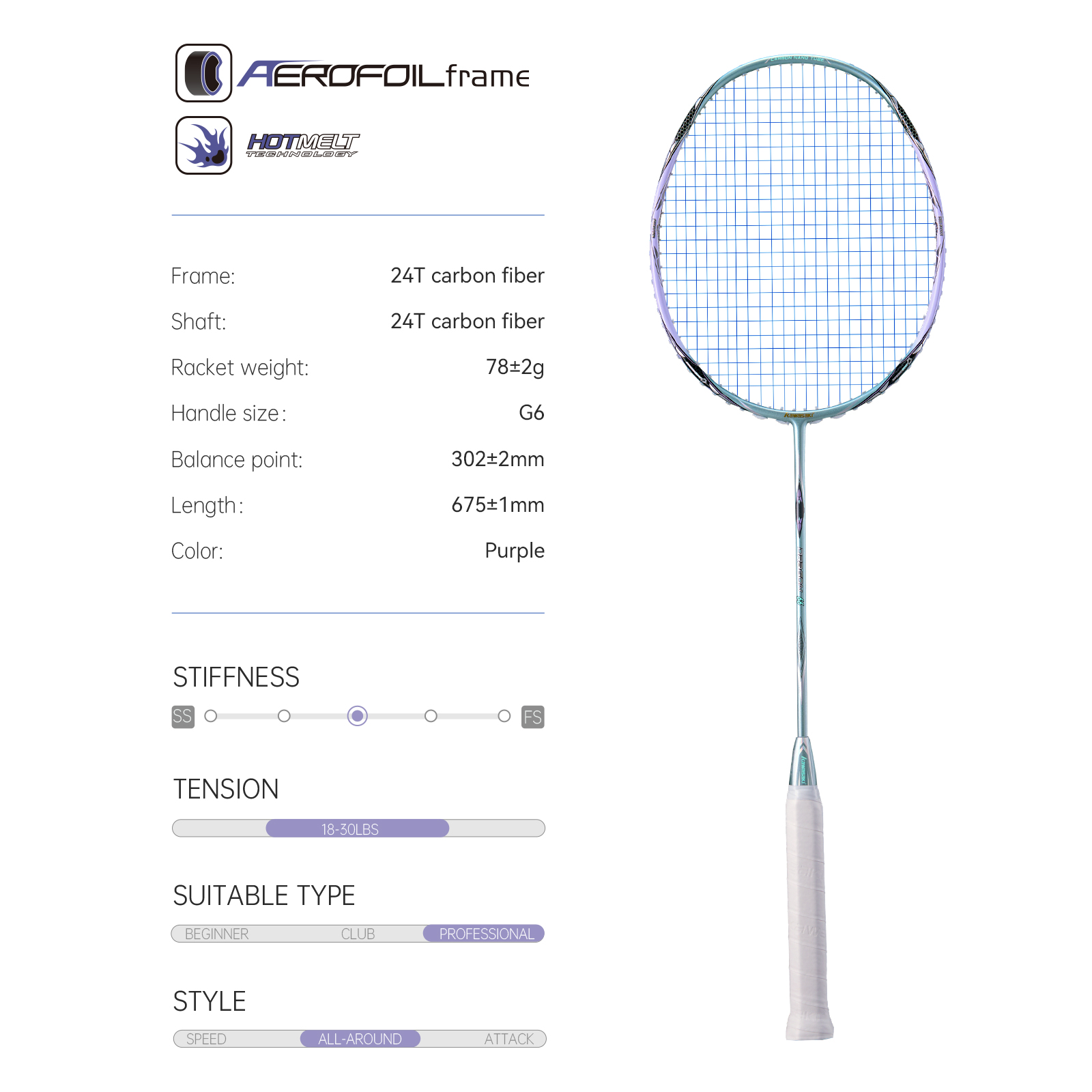 가와사키 배드민턴 라켓 전문 5U 초경량 탄소 섬유 배 - Badminton Racket Carbon 리뷰 및 가격