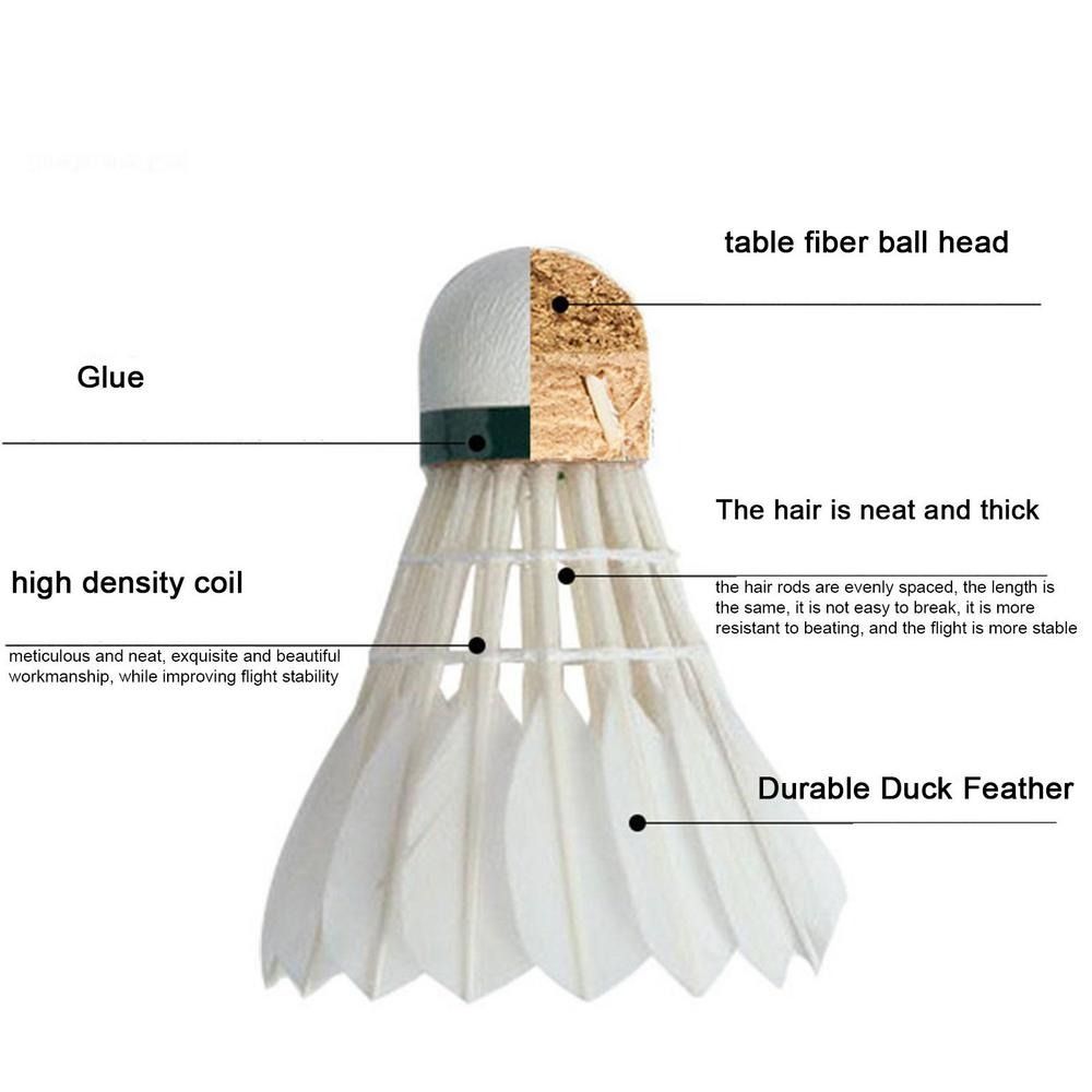 3/6/12Pcs 새로운 흰색 배드민턴 셔틀콕 내구성  - Feather Shuttlecock 리뷰 및 가격